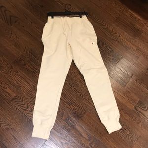 Cream champion drawstring joggers